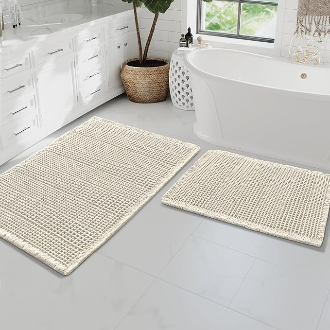 H.VERSAILTEX Waffle Bath Mat Super Absorbent Bathroom Mats Non Slip Bath Rugs for Bathroom Floor ... | Amazon (US)