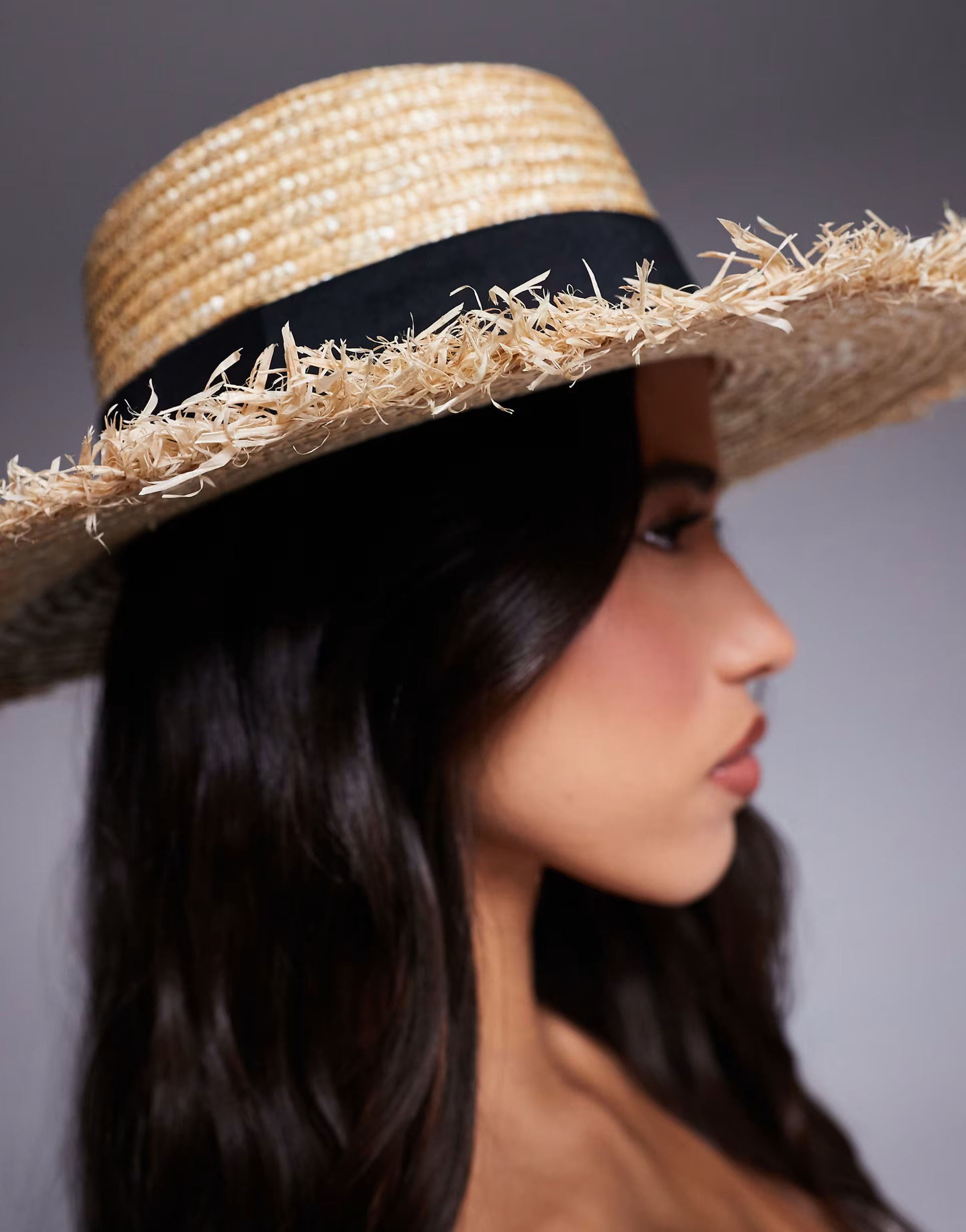 South Beach straw boater hat with contrast band in beige  | ASOS | ASOS (Global)