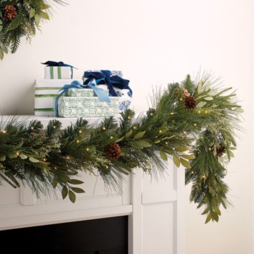 Prelit Holiday Juniper Garland | Ballard Designs, Inc.
