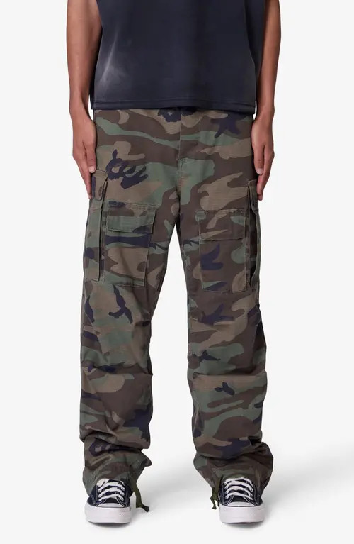 mnml Camo Print Ultra Baggy Ripstop Cargo Pants at Nordstrom, Size 42 | Nordstrom