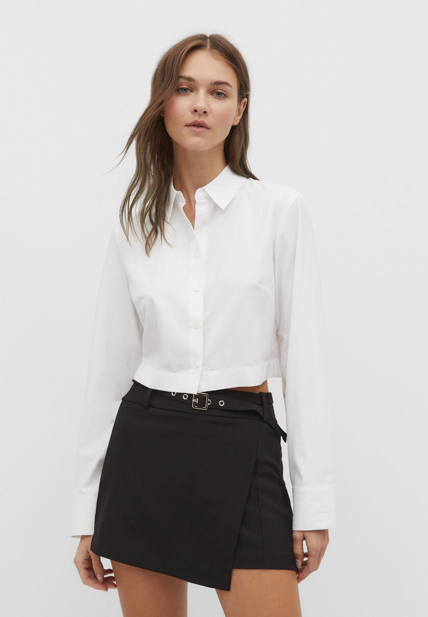 Skort met riem en gesp | Stradivarius (NL)