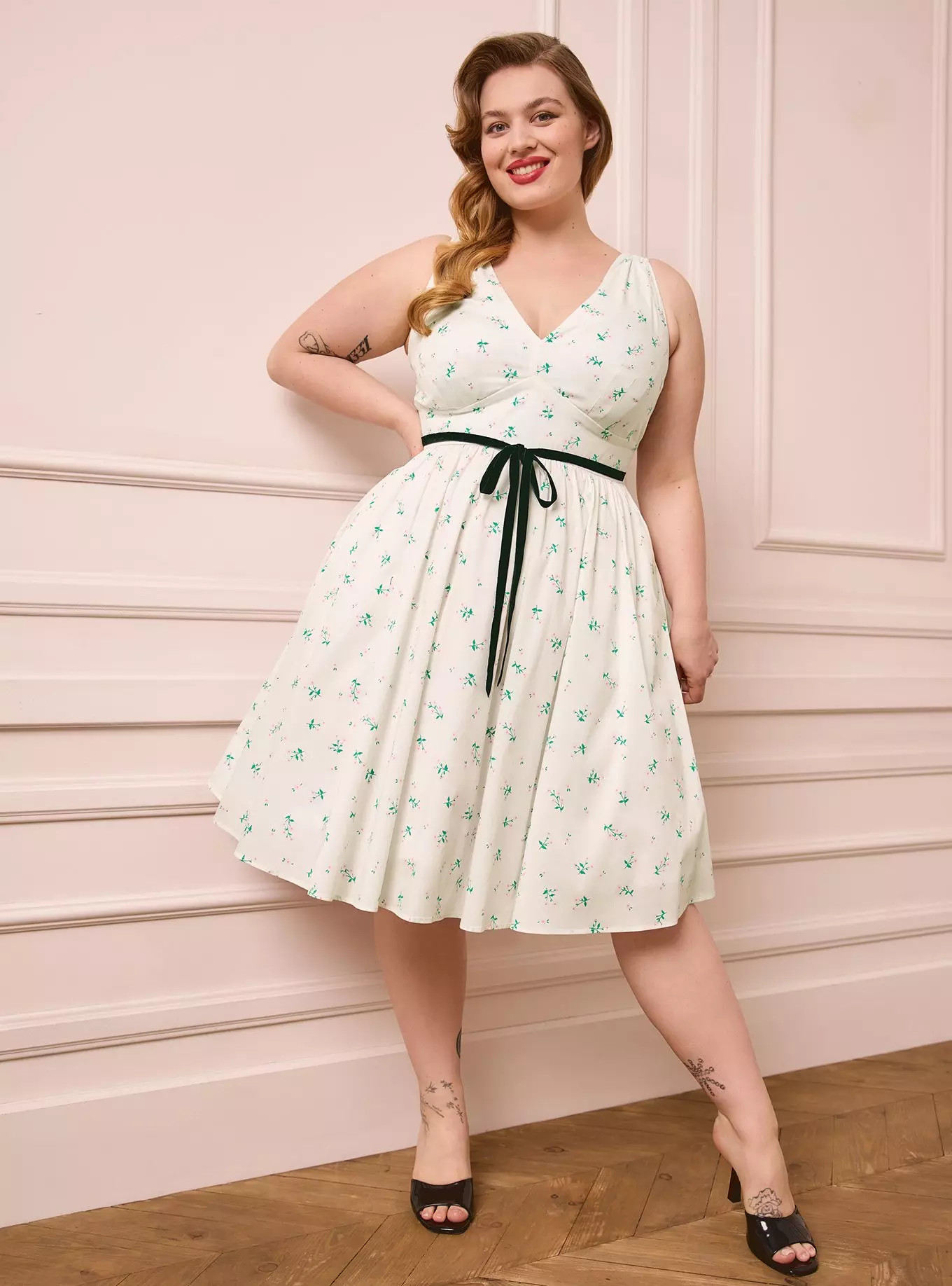 Retro Chic Belted Swing  Midi Dress | Torrid (US & Canada)