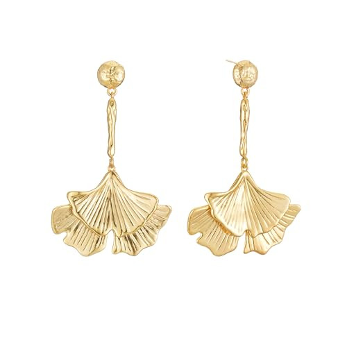 Sylph Gold Earring For Women 18K Gold Plated Statement Earrings for Women Leaf Drop Dangle Earrin... | Amazon (US)