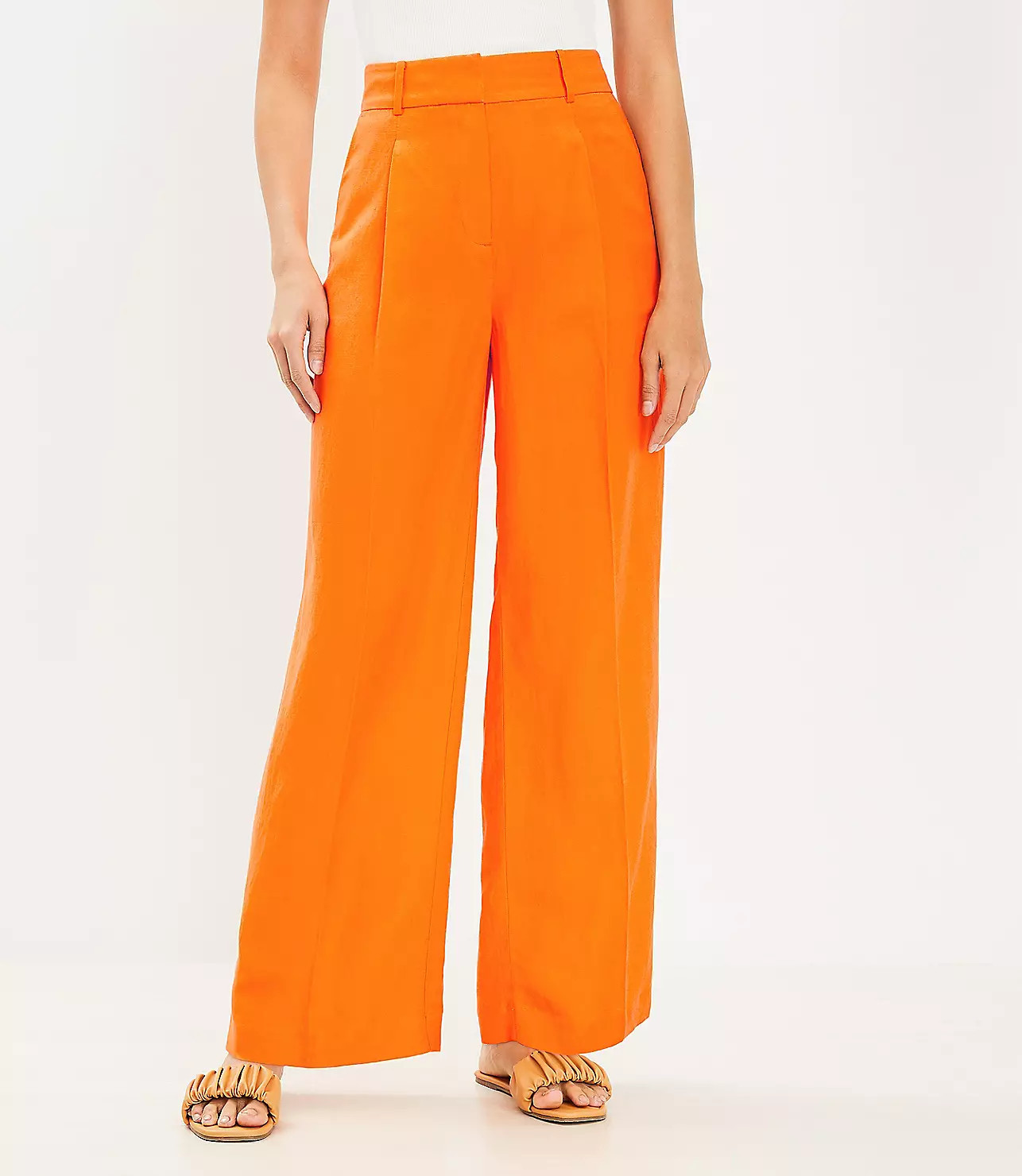 Peyton Trouser Pants in Linen Blend | LOFT