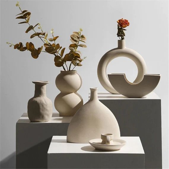 Minimalist Ceramic Nordic Styled Flower Vase/ Modern Luxury | Etsy Portugal | Etsy (EU)