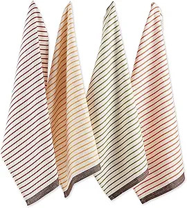 DII Fall Basics Collection Printed Dishtowel Set, 18x28, Harvest Stripe, 4 Count | Amazon (US)