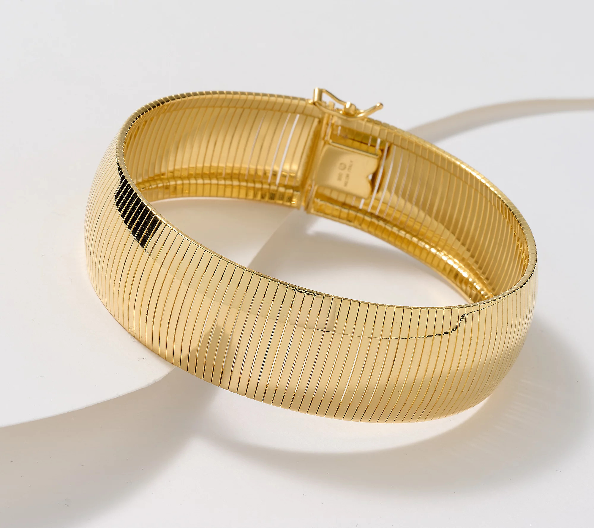 UltraFine 950 Silver Polished Bold Omega Bracelet | QVC