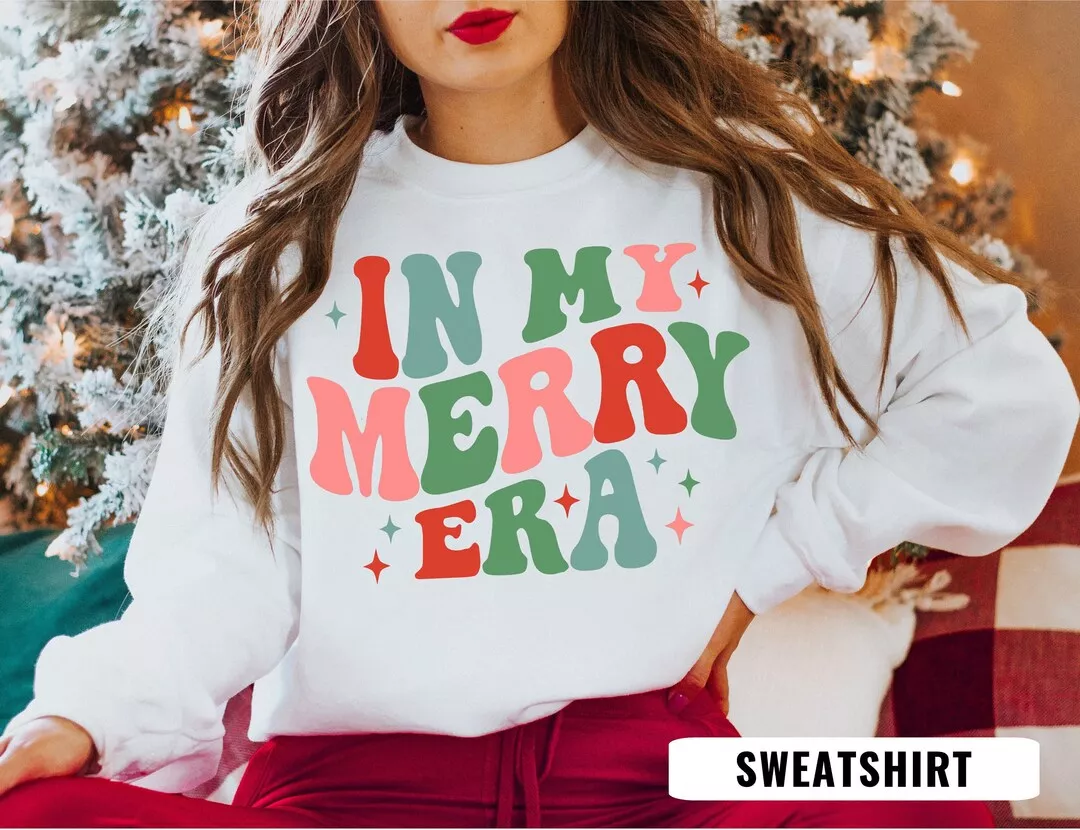 Christmas Sweatshirt, Funny Christmas Shirt, Preppy Christmas Crewneck, Vintage Christmas Sweater, Christmas Sweatshirts for Women