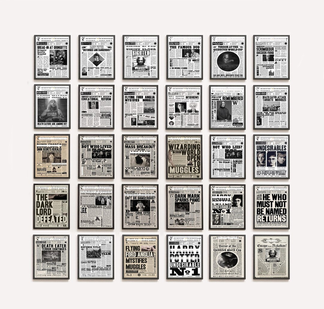 Set of 30 Remastered Printable Daily Newspaper Pages, Wizard and Witch Poster, Wizard Home Decor,... | Etsy (US)