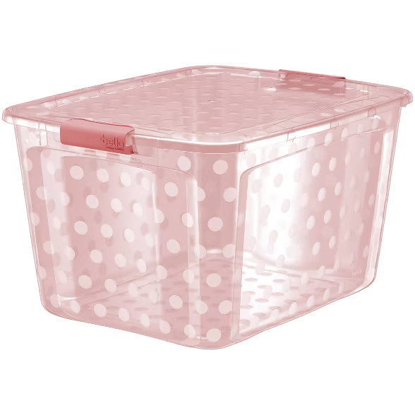 Bella Storage Solution 80qt Utility Storage Bin Pink Dust | Target