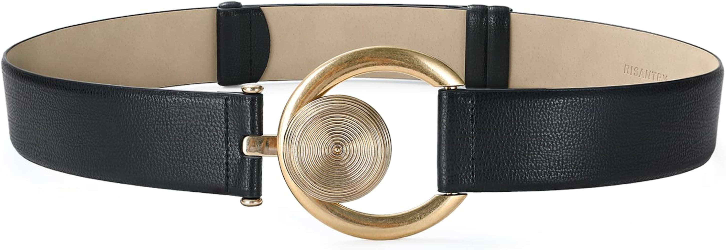 Black Wide Belt for Women Adjustable 2-Inch Wide Design with Gold Buckle Chunky Belt Perfect for ... | Amazon (US)