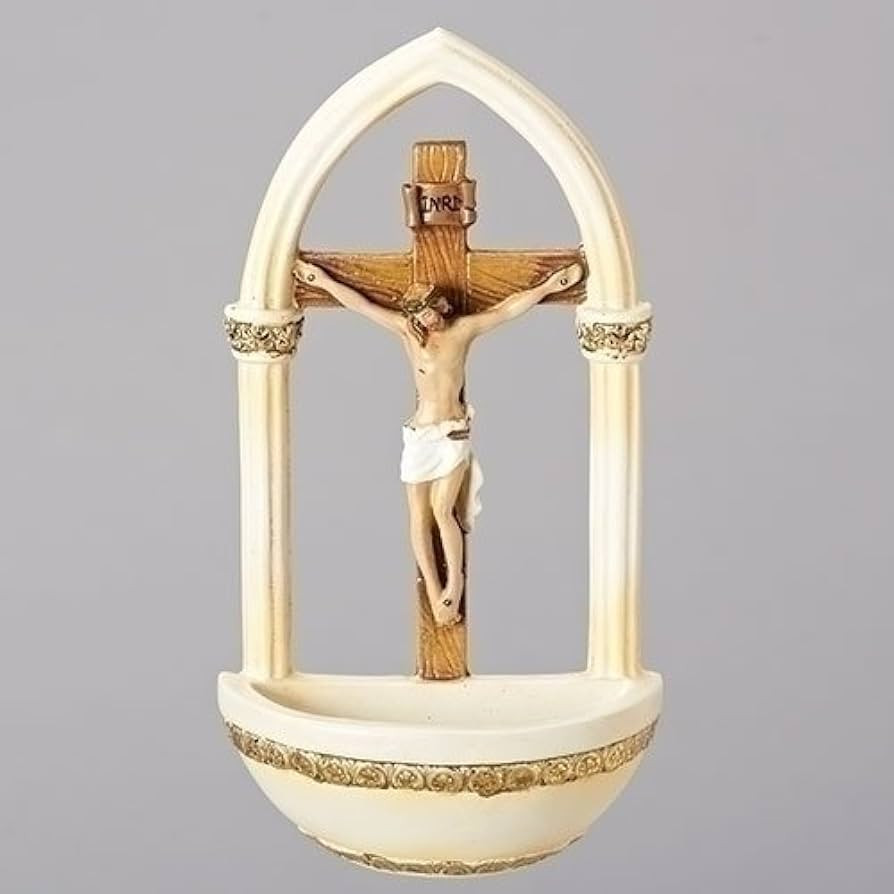 Roman Crucifix Jesus Florentine Style Holy Water Font | Amazon (US)