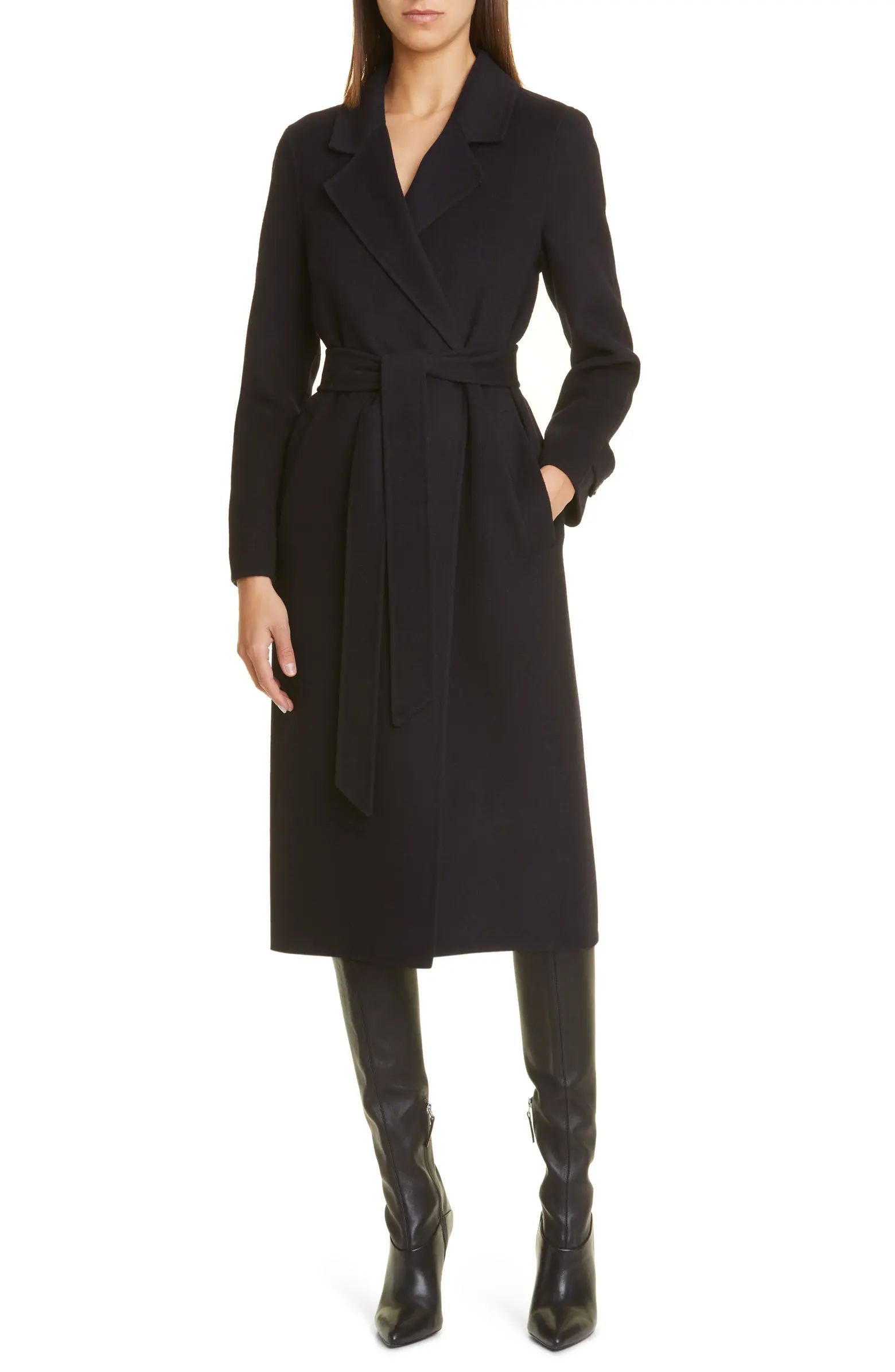 Reiss Brooks Belted Wool Blend Coat | Nordstrom | Nordstrom