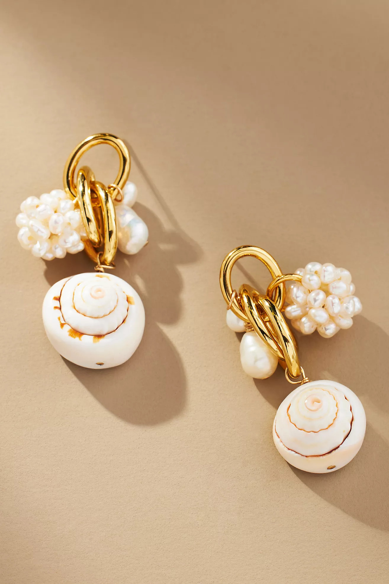 GISEL B. Shell Huggie Earrings | Anthropologie (US)