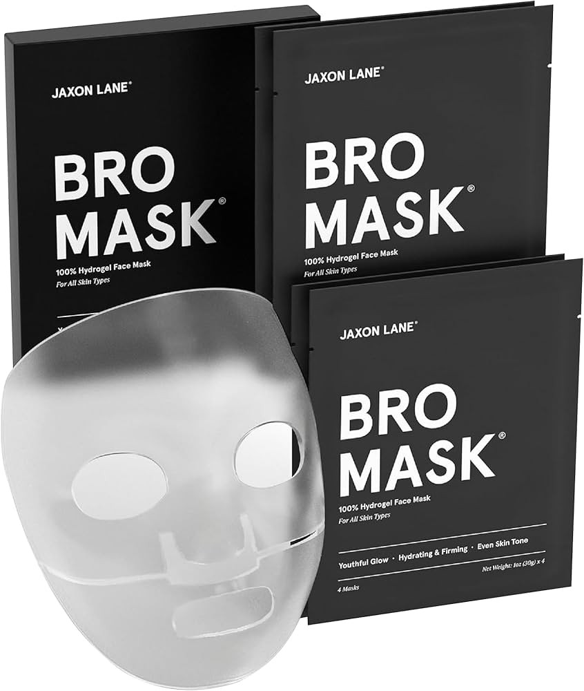 BRO MASK: Korean Face Mask for Men | 2 Pc. Hydrating Anti Aging Sheet Masks Contains Vitamin C, V... | Amazon (US)