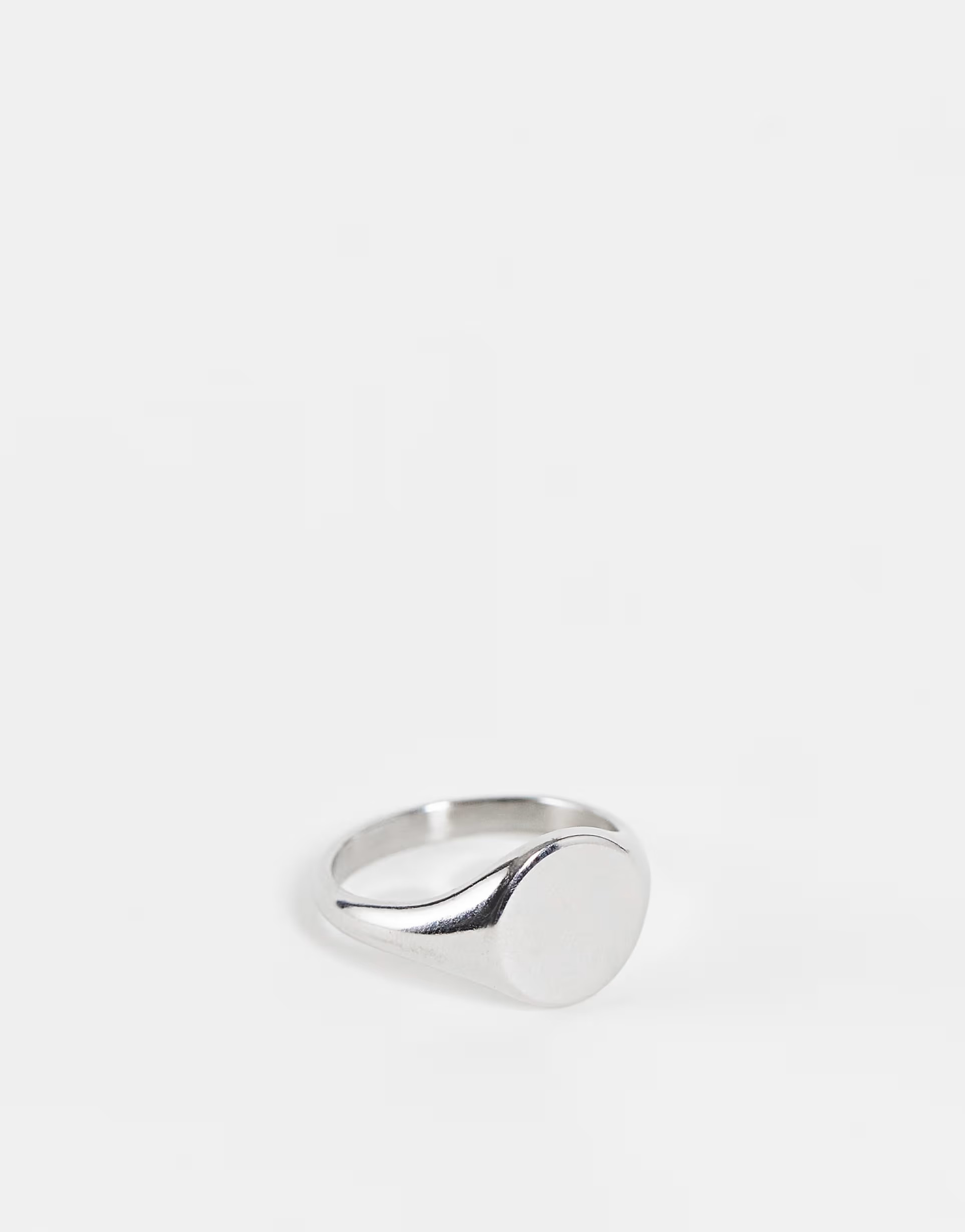 ASOS DESIGN waterproof stainless steel signet ring in silver tone | ASOS (Global)