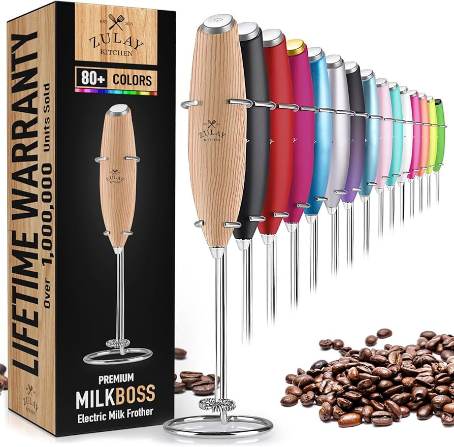 Zulay Powerful Milk Frother Handheld Foam Maker for Lattes - Whisk Drink Mixer for Coffee, Mini F... | Amazon (US)