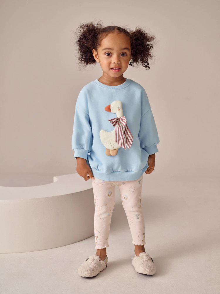 Blue Bow Duck Sweatshirt & Leggings Set (3mths-7yrs) | Next US