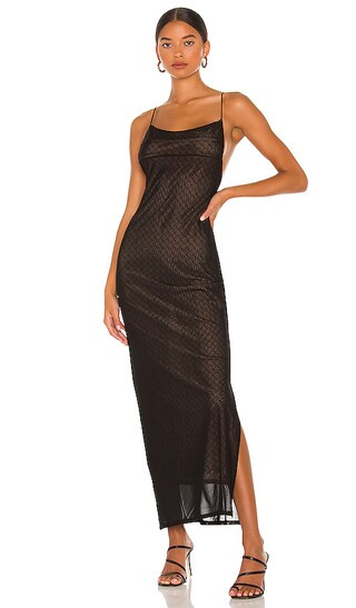 Thais Dress in Black Monogram | Revolve Clothing (Global)
