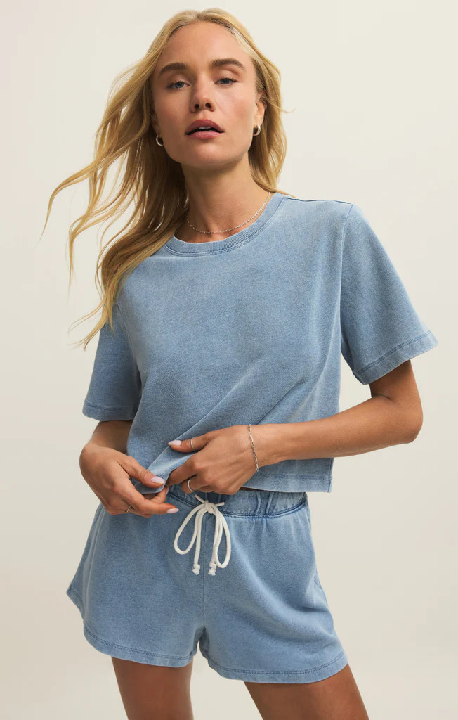 Curran Knit Denim Cropped Sweatshirt | Z Supply