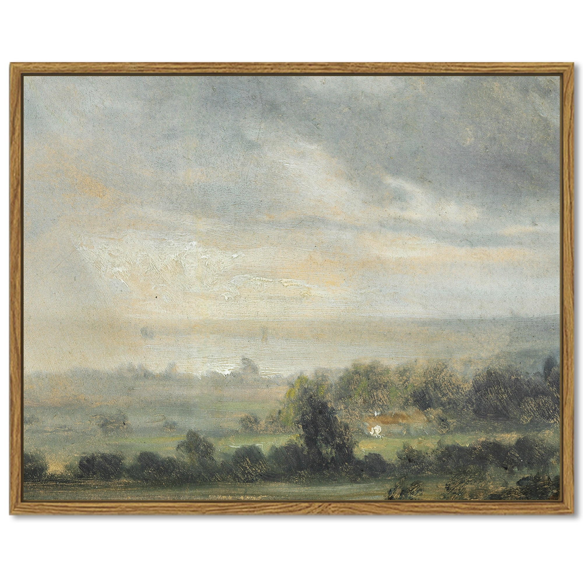 Vintage Landscape Framed Canvas Wall Art Retro Rustic Village Prints Modern Kitchen Bathroom Offi... | Walmart (US)