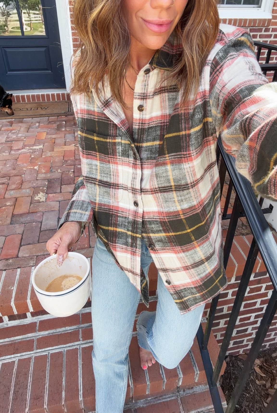 AFKRISTINA for 15% off at abercrombie this weekend! In small button down 24 regular fit regular length jeans! Casual fall outfit!

#LTKSaleAlert #LTKdayinmylife #LTKootd