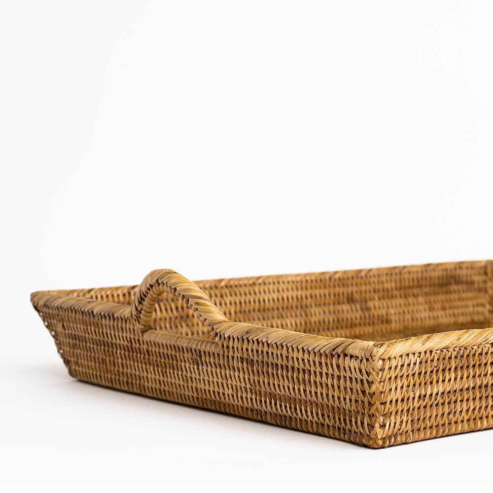 Woven Rattan Slanted Tray | Pomegranate