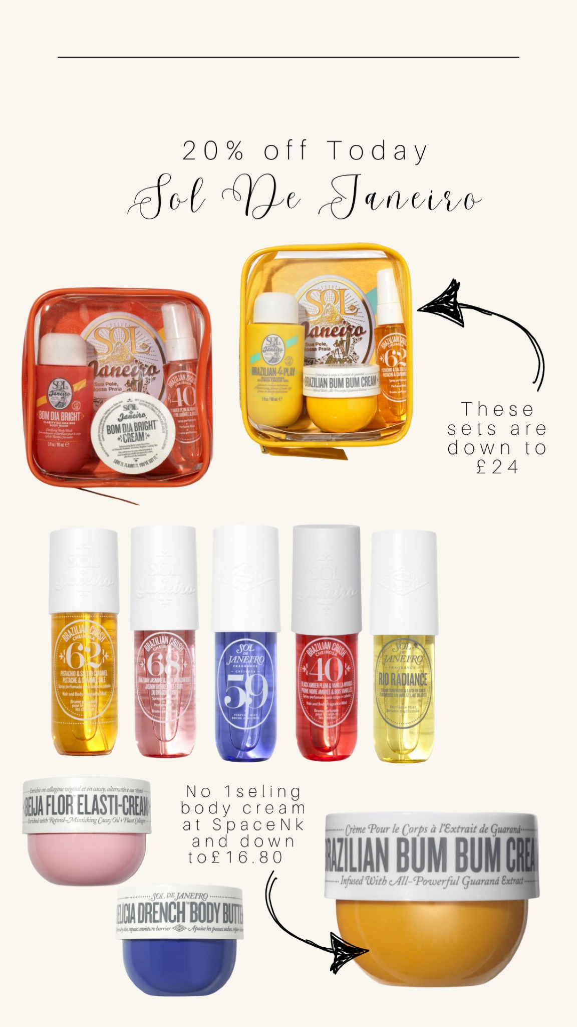 20% off Sol De Janeiro at Space NK today - the iconic and best selling Bum Bum cream is down to £16.70 for 75ml! 

#LTKxSpaceNKIE #LTKuk #LTKbeauty