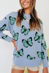 'Abbey' Butterfly Pattern Crewneck Sweater (5 Colors) | Goodnight Macaroon