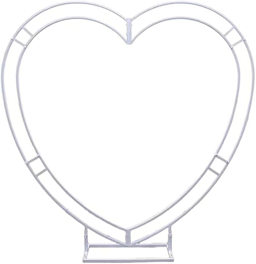Wedding Heart Arch Stand Double Heart Shaped Round Backdrop Stand White 6.7ft Metal Balloon Arch ... | Amazon (US)
