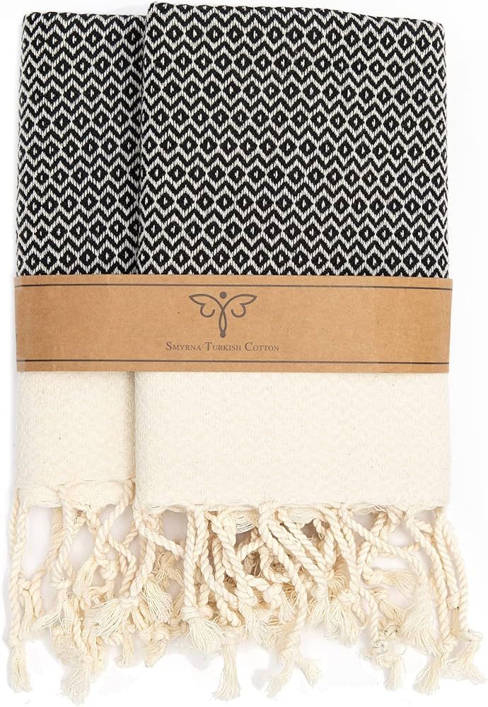 SMYRNA TURKISH COTTON Kitchen Dish Towels Pack of 2 | 100% Natural Cotton, 15 x 26 Inches | Machi... | Amazon (US)