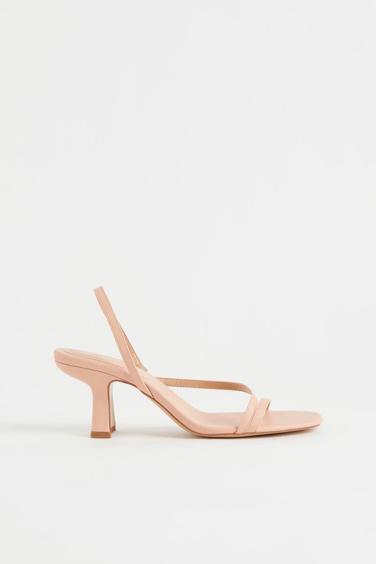 New ArrivalSandals in soft faux leather with partially covered heels. Narrow foot straps, narrow,... | H&M (US + CA)