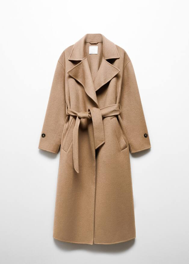 Woollen coat with belt -  Women | Mango United Kingdom | MANGO (UK)