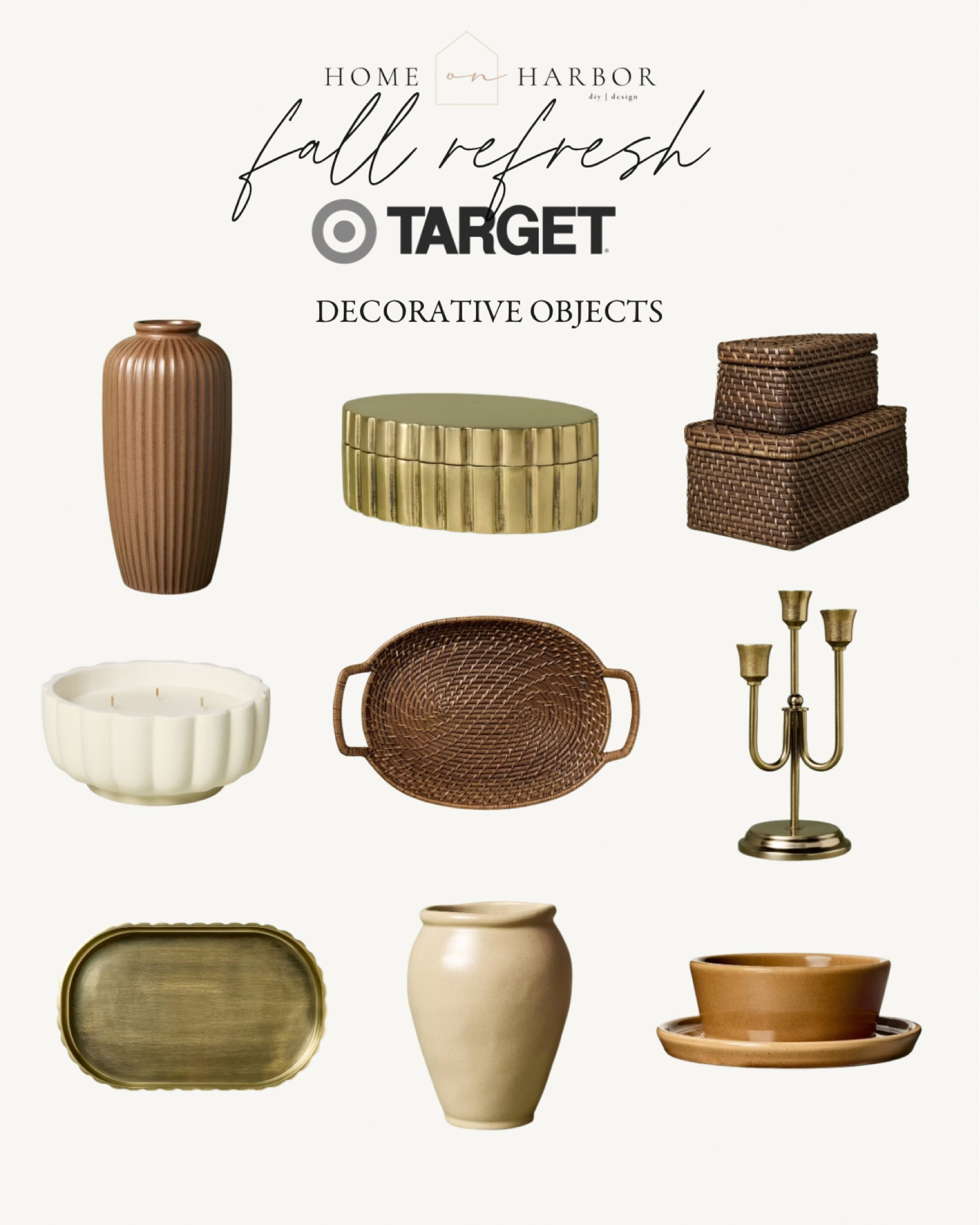 Fall decorative objects for shelf and coffee table styling 

#hearthandhand #targetfinds #targethome

#LTKStyleTip #LTKHome #LTKSeasonal