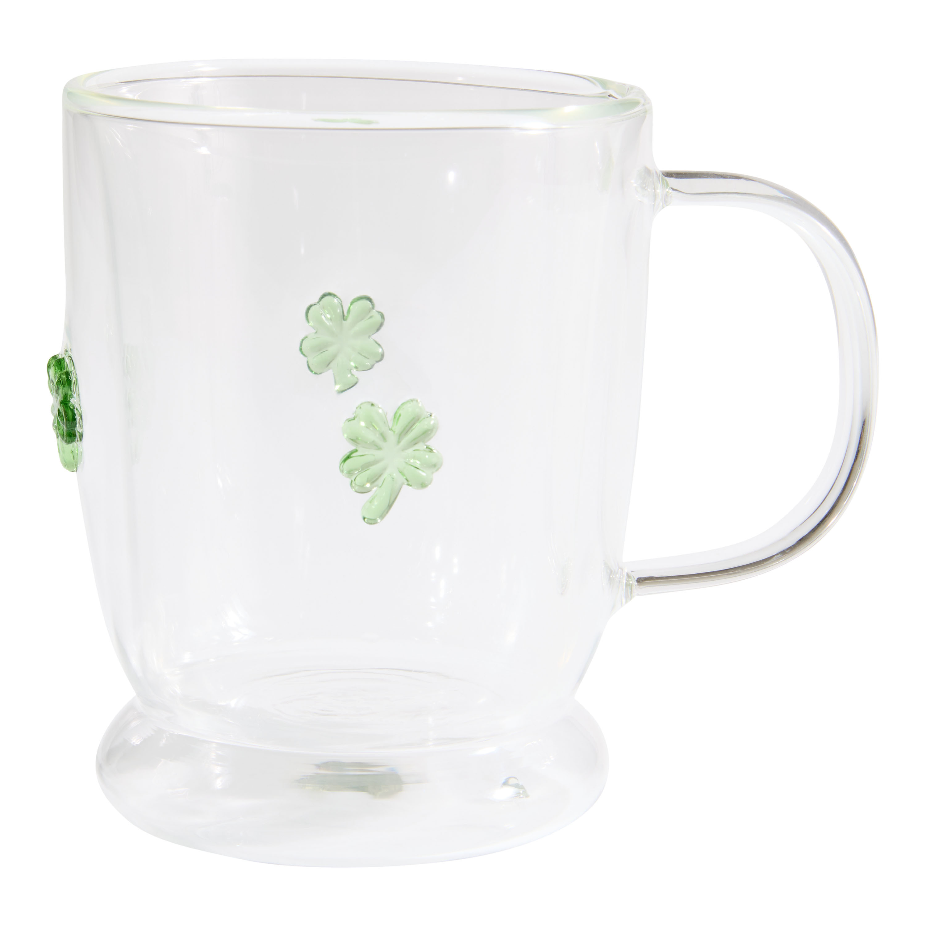 Charm Four Leaf Clover Inlay Double Walled Glass Mug | World Market
