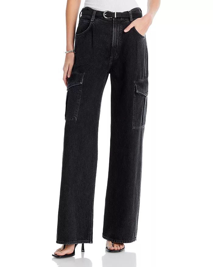 Minka High Rise Flare Cargo Jeans in Spider | Bloomingdale's (US)