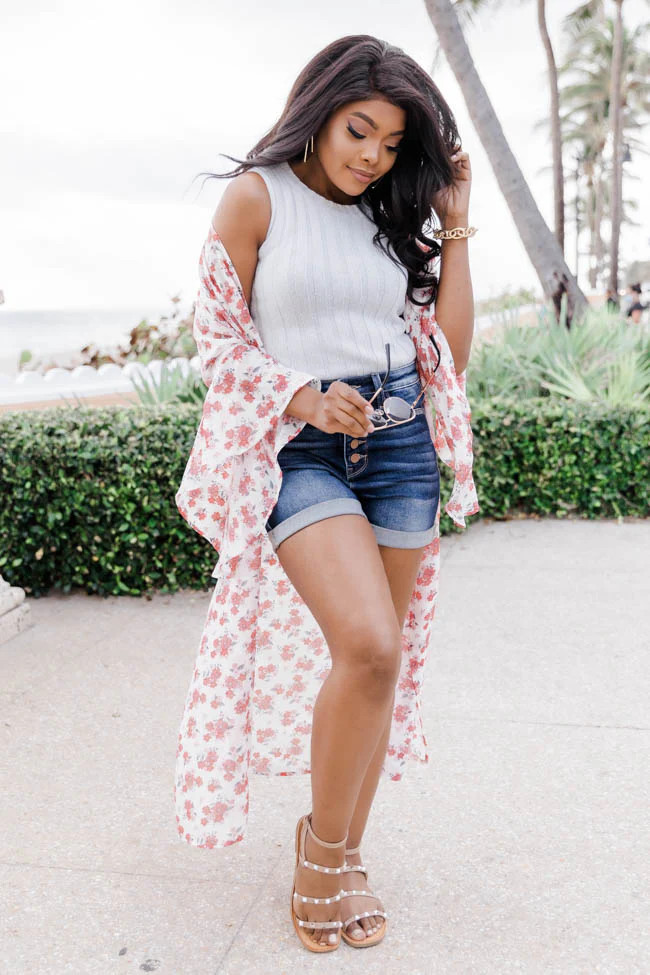 Blooming Gardens Floral Pink Kimono | The Pink Lily Boutique