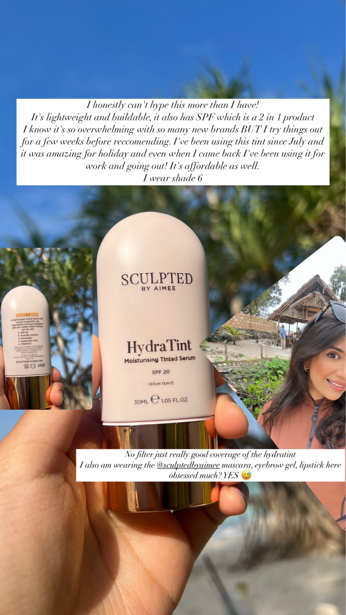 I honestly can't hype this more than I have!
It's lightweight and buildable, it also has SPF which is a 2 in 1 product I know it's so overwhelming with so many new brands BUT I try things out for a few weeks before reccomending: I've been using this tint since July and it was amazing for holiday and even when I came back I've been using it for work and going out! It's affordable as well- I wear shade 6

lipstick shade is blush 
highlighter is copper glow 



#LTKxSculptedByAimee #LTKbeauty #LTKuk