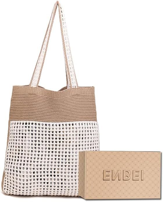 ENBEI boho Bags, Shoulder knit bag, y2k Tote bag aesthetic,Crocheted tote cute for women,hippie g... | Amazon (US)