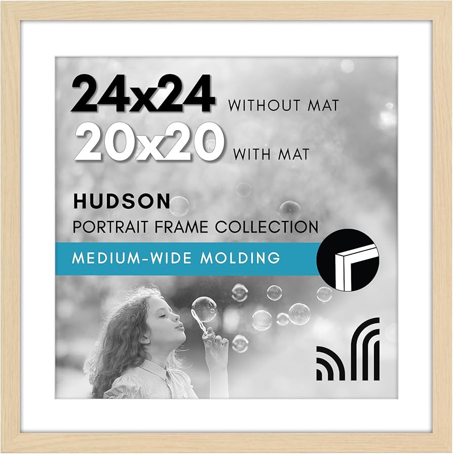 Americanflat 24x24 Picture Frame with Polished Plexiglass - Use as 20x20 Frame with Mat or Displa... | Amazon (US)