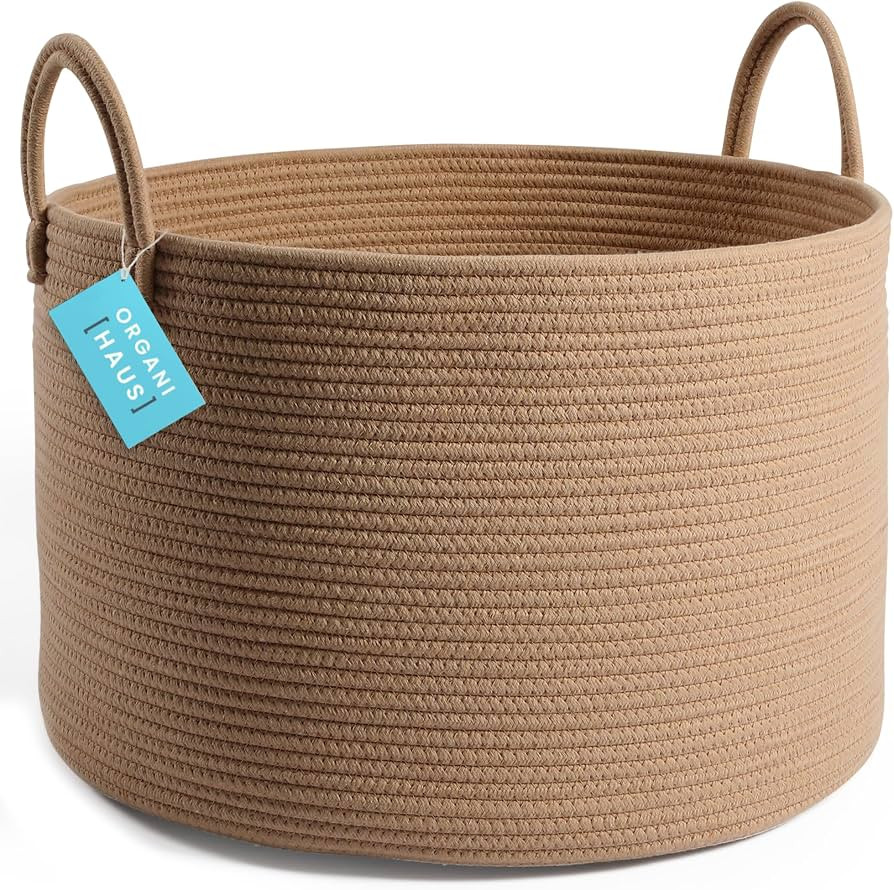 OrganiHaus Throw Blanket Basket for Living Room 20x13 | Extra Large Basket for Storage | Large Wo... | Amazon (US)