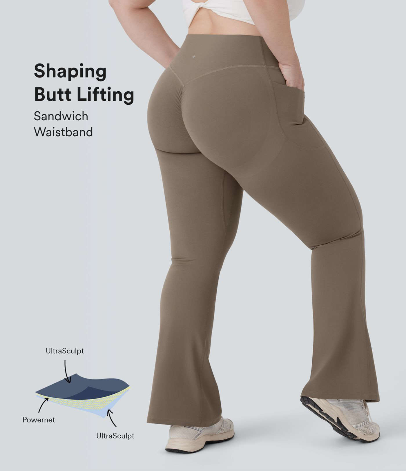 Women’s Halara UltraSculpt™ High Waisted Scrunch Butt Lifting Tummy Control Pocket Shaping Yo... | HALARA