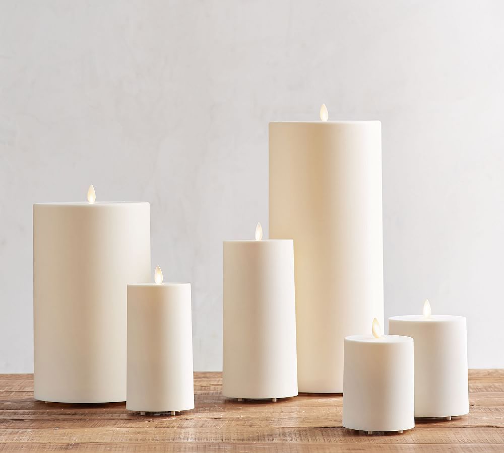 Premium Flickering Flameless Outdoor Pillar Candle | Pottery Barn (US)