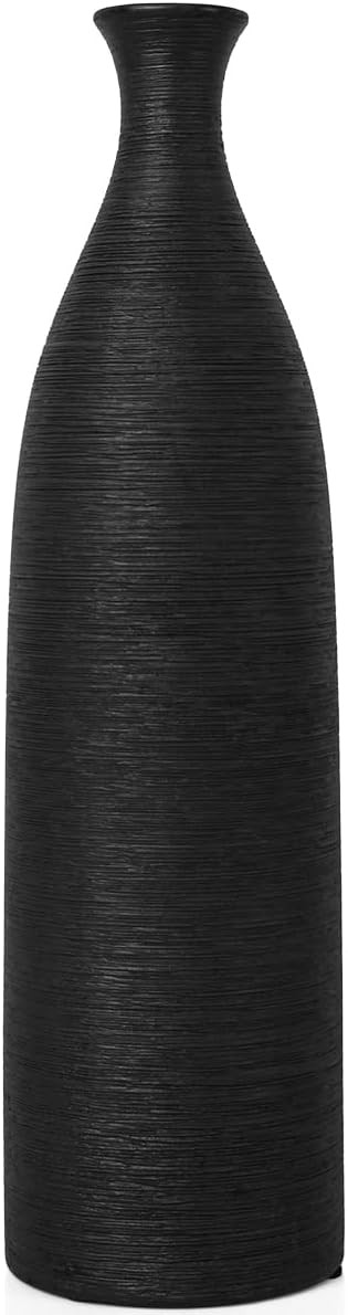 Amazon.com: Modern Black Ceramic Vase, 13.3 inch Small Narrow Neck Vases, Ceramic Flower Vases De... | Amazon (US)