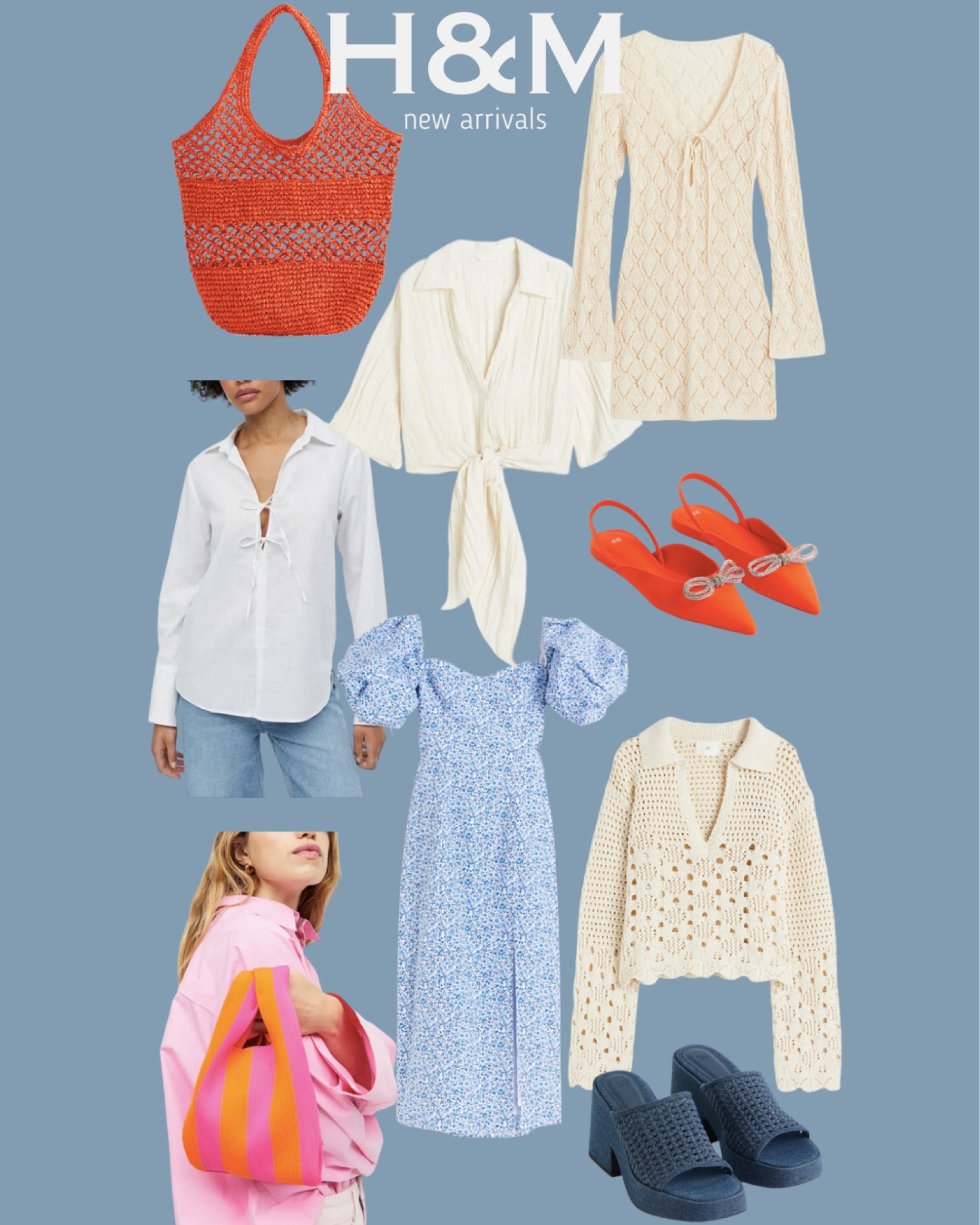 H&M new arrivals crochet dress top mini bag tote shoes denim dress 


#LTKunder100 #LTKunder50