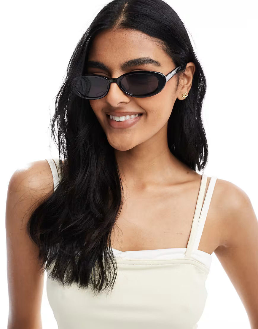 Cotton On Ophelia oval sunglasses in black | ASOS (Global)