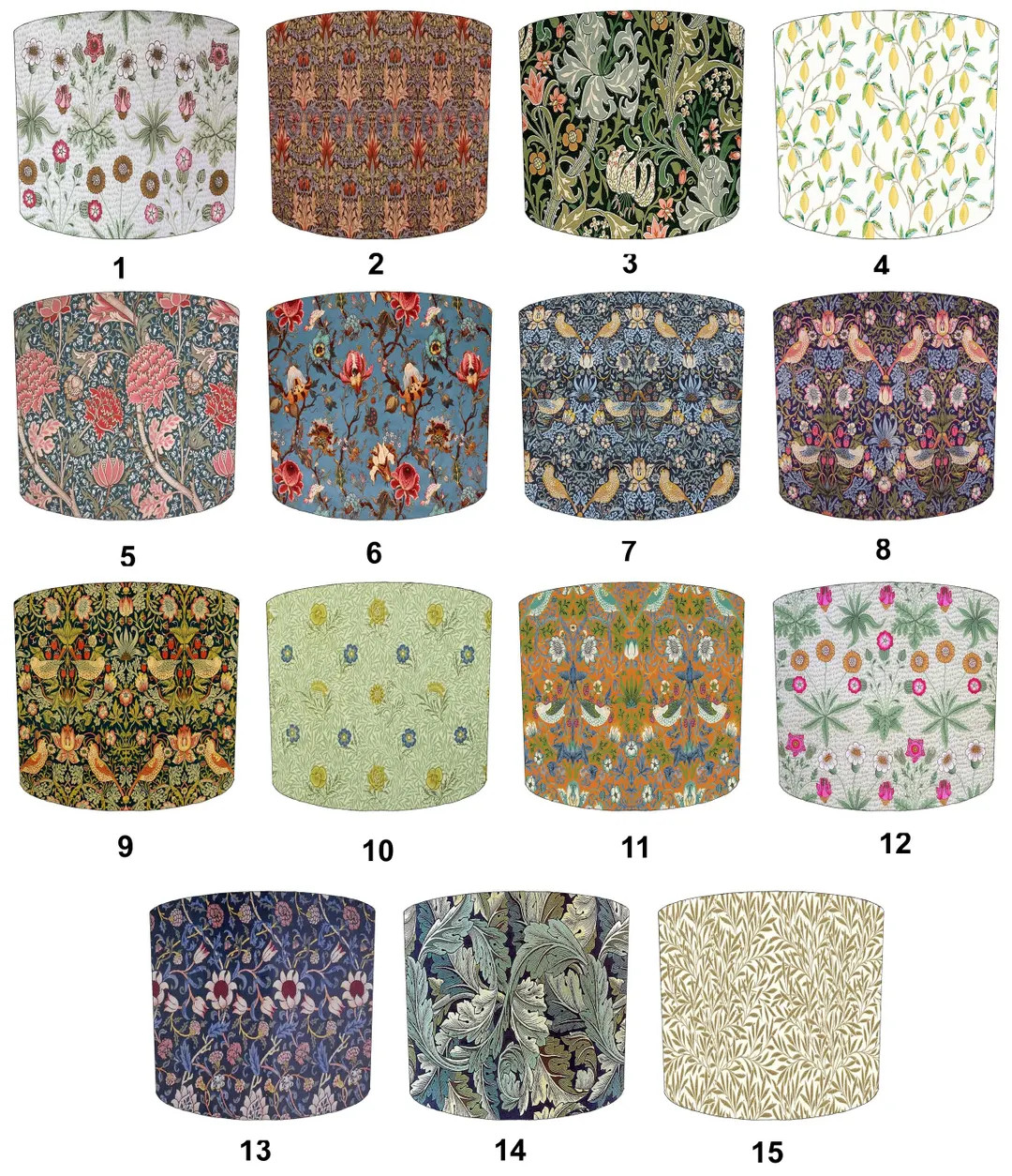 William Morris Drum Lampshades: Handmade for Hanging Ceiling Light Pendants or Table Lamp Shades ... | Etsy (US)