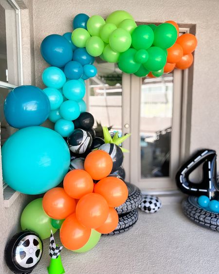 The balloon arch we put together for Vann’s 4th Birthday party, Monster Jam themed! Best quality balloons + affordable. The only balloon that popped fast was the “4” you see here that looks like a road, so I linked a checkered one that I also bought that lasted literally 2 months ha we had to pop it eventually! 

Boys 4th birthday party | Fourth birthday party ideas | balloon arch | birthday party theme | monster truck birthday theme | boys monster jam birthday | toddler boy birthday party  | toddler boy birthday parties | toddler birthday party balloon arch’s | birthday balloons | boys birthday theme | race car birthday theme | racing birthday theme | race car birthday balloon arch | monster truck balloon arch | monster jam toys | monster truck toys | amazon DIY balloon arch | amazon balloons | Amazon parties | kids party theme | kids parties 

#LTKfamily #LTKparties #LTKkids