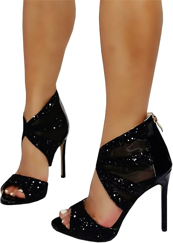High Heels Sexy Unisex Men's Women's Round Toe Hollow Out Stiletto High Heel Pumps Party Sandals-... | Amazon (US)