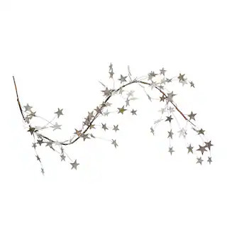 Hello Honey® 6ft. Platinum Finish Glitter Star Garland | Michaels | Michaels Stores